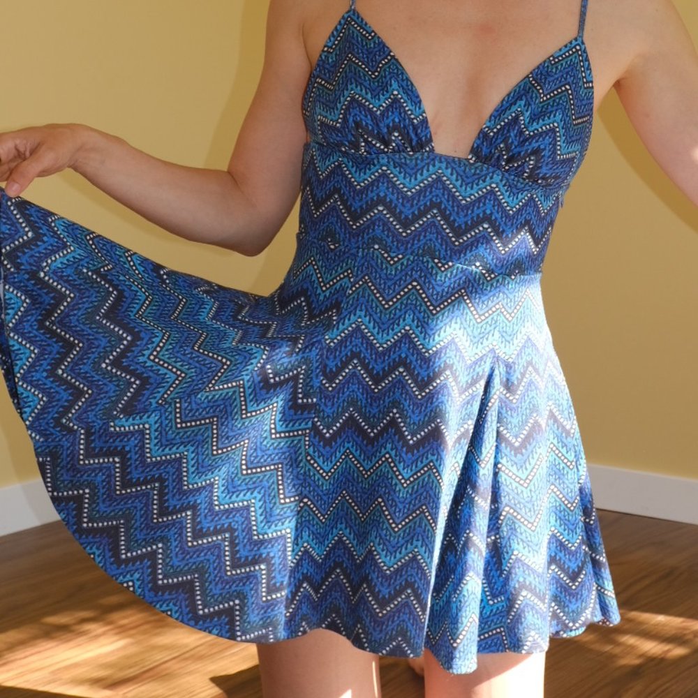 For Love and Lemons Blue Skater Dress